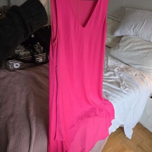 BCBG Vibrant Pink Asymmetrical Dress